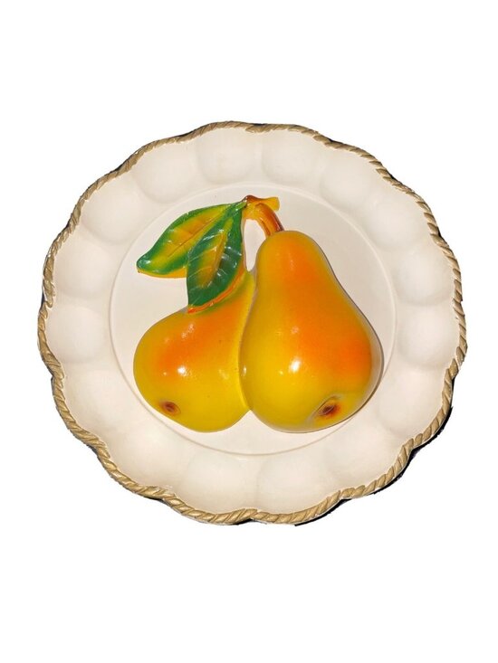 Universal Satuary Other - Antique - 1951 Universal Statuary Chicago Pears Wall Decor Signed Fruit, colorf